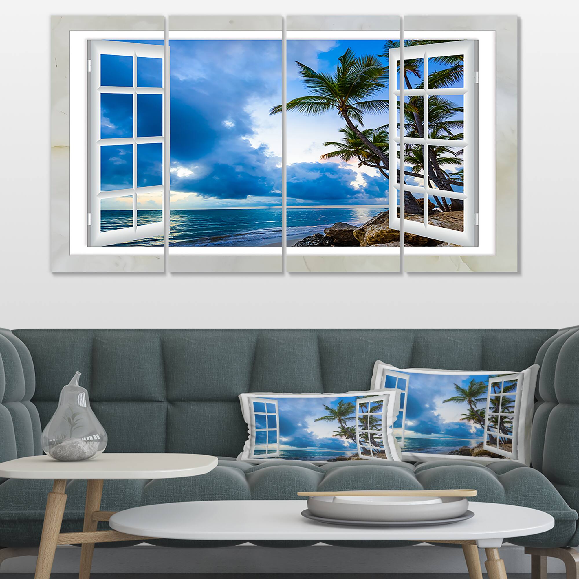 Designart - Window Open to Cloudy Blue Sky